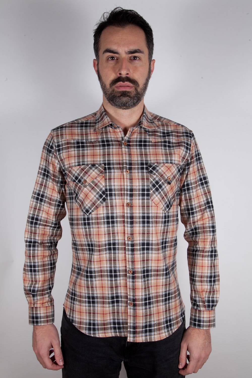 Poggianti Camicia a quadri VAIANO-95F-573-01 Sottocosto