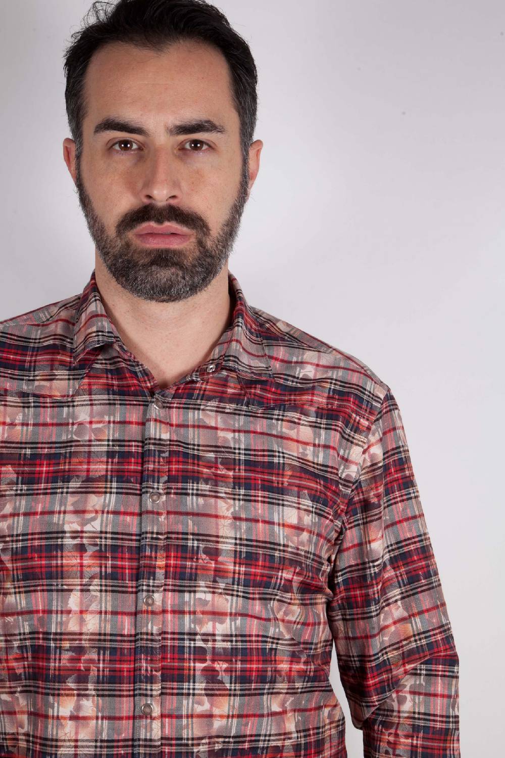 Poggianti Camicia a quadri con stampa PRUNO-66-571-01 Convenienza