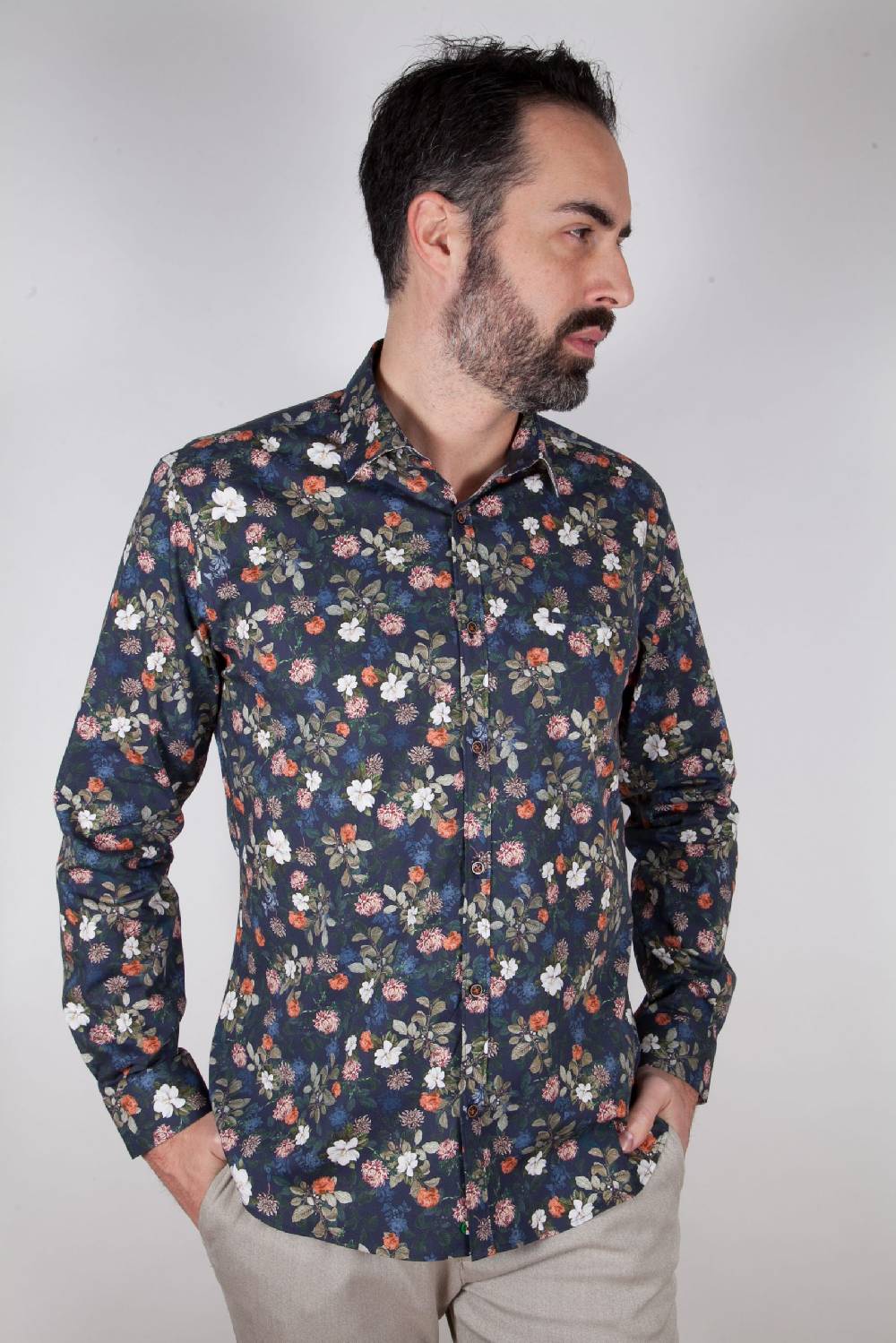 Poggianti Camicia con stampa ASCIANO-73-569-02 Online
