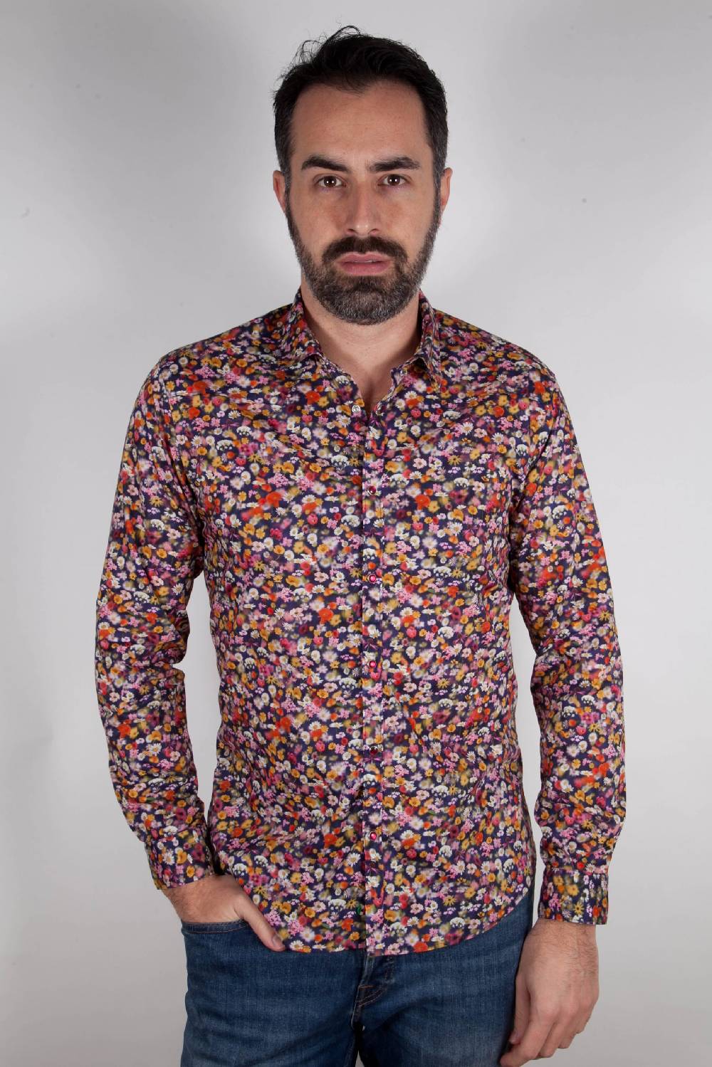 Poggianti Camicia con stampa floreale PRUNO-66-556-01 Presa