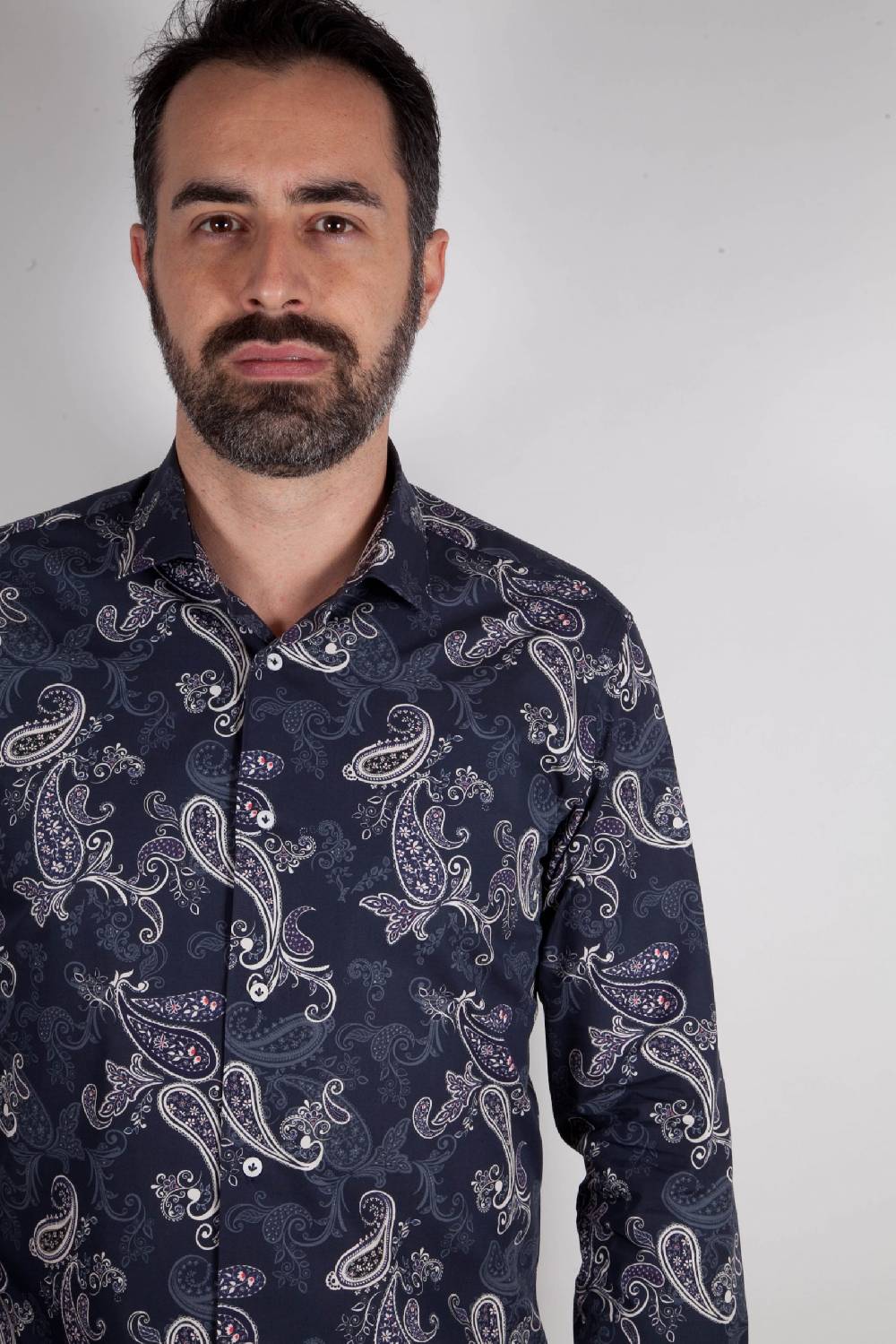 Poggianti Camicia con stampa cachemire FIRENZE-73-531-01 Saldi