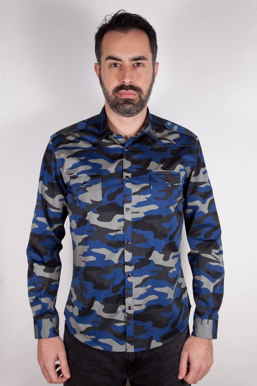Poggianti Camicia con stampa camouflage MARRADI-66-526-03 Hotsell