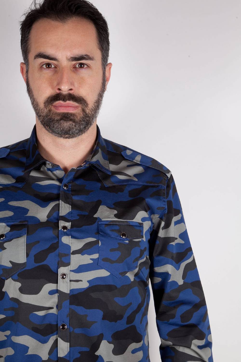 Poggianti Camicia con stampa camouflage MARRADI-66-526-03 Hotsell