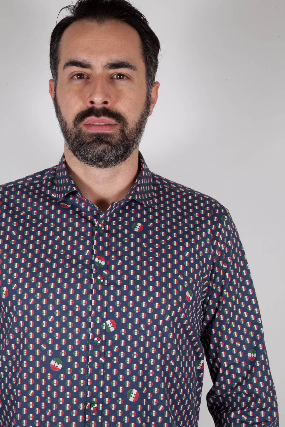 Poggianti Camicia con stampa PISA-31F-524-01 Vendita Calda
