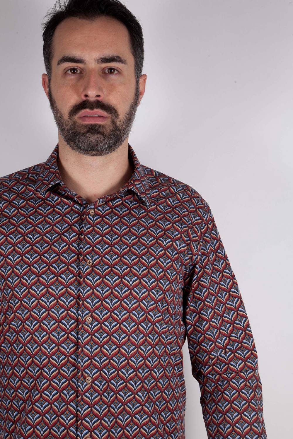 Poggianti Camicia con stampa FIRENZE-67-516-01 Saldi Di Fabbrica
