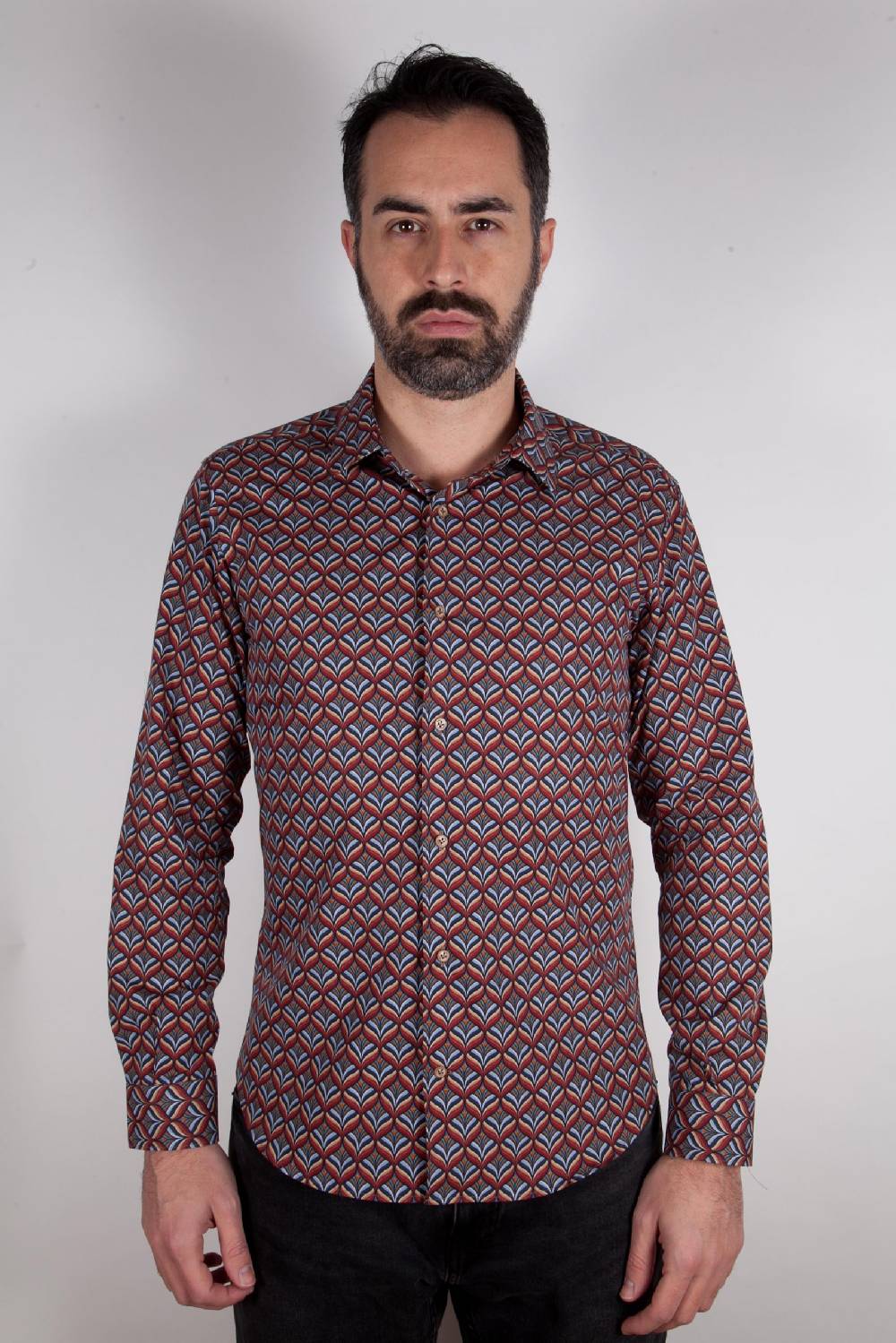 Poggianti Camicia con stampa FIRENZE-67-516-01 Saldi Di Fabbrica