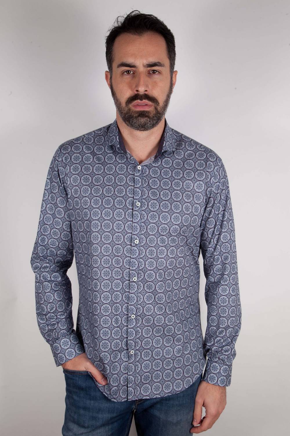 Poggianti Camicia con stampa AREZZO-65-514-01 I Più Venduti