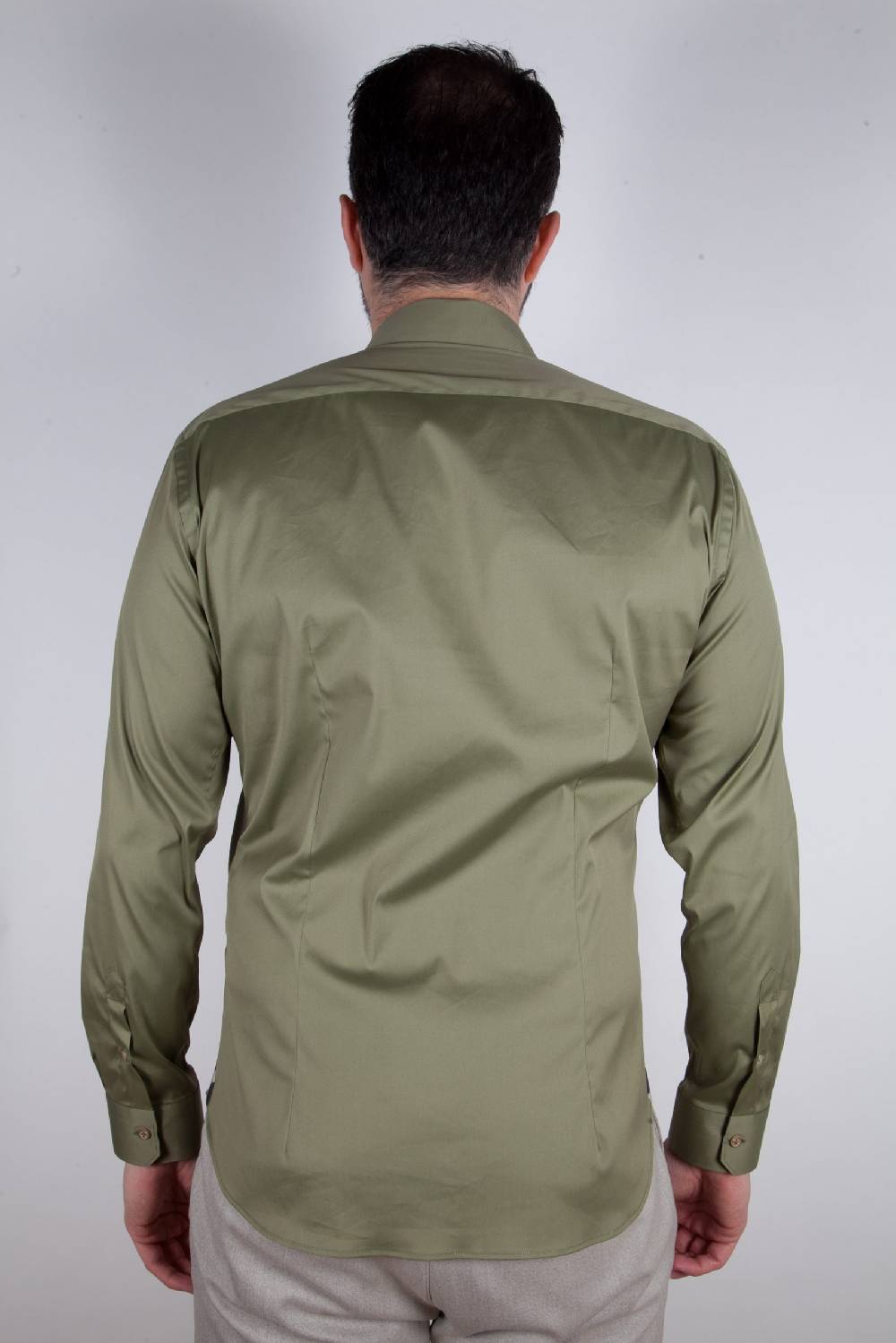 Poggianti Camicia Stretch Collo francese tinta unita PRACCHIA-62M-500-03 In Saldo