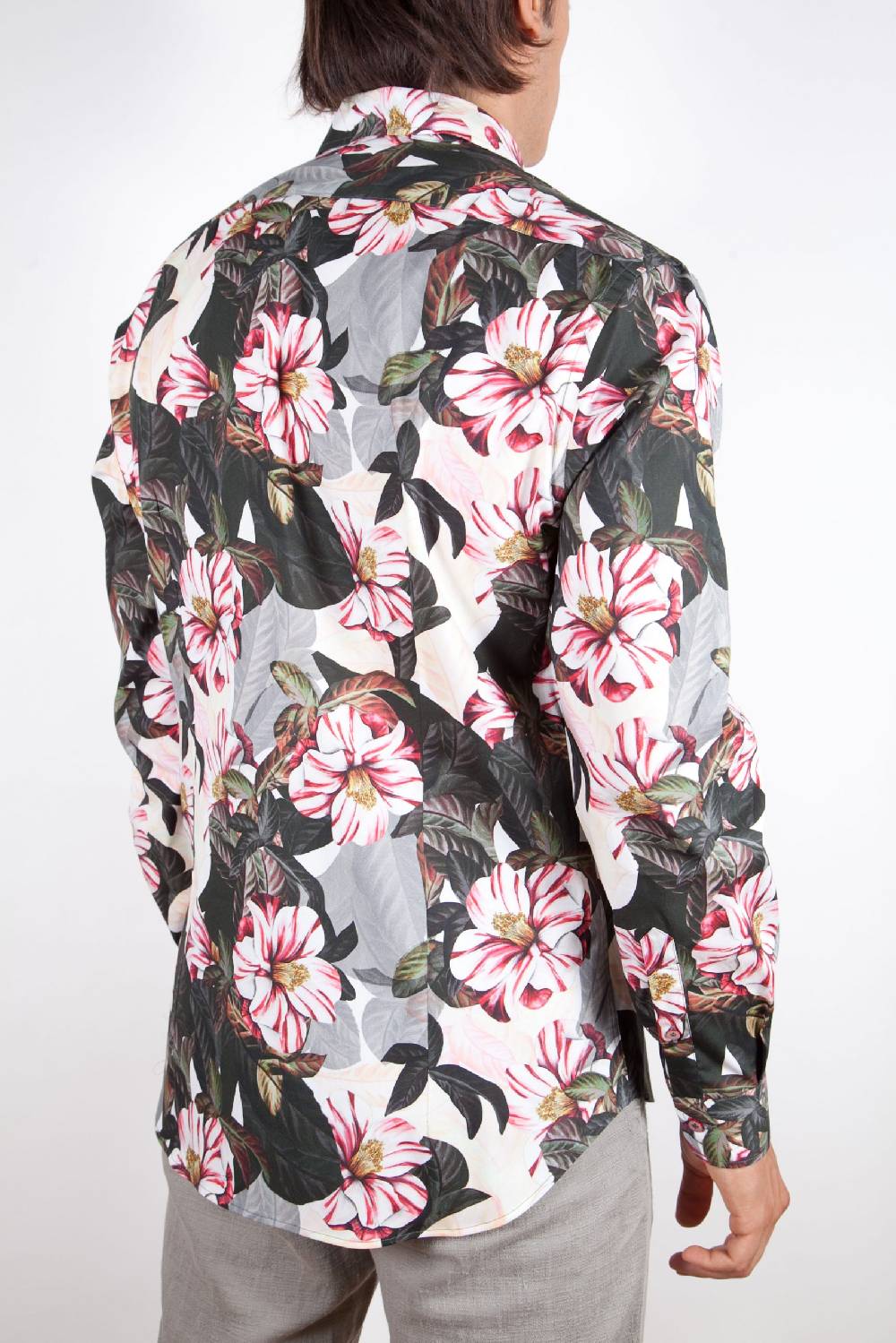 Poggianti Camicia Fantasia Stretch Collo Italiano 365-01 Nuova