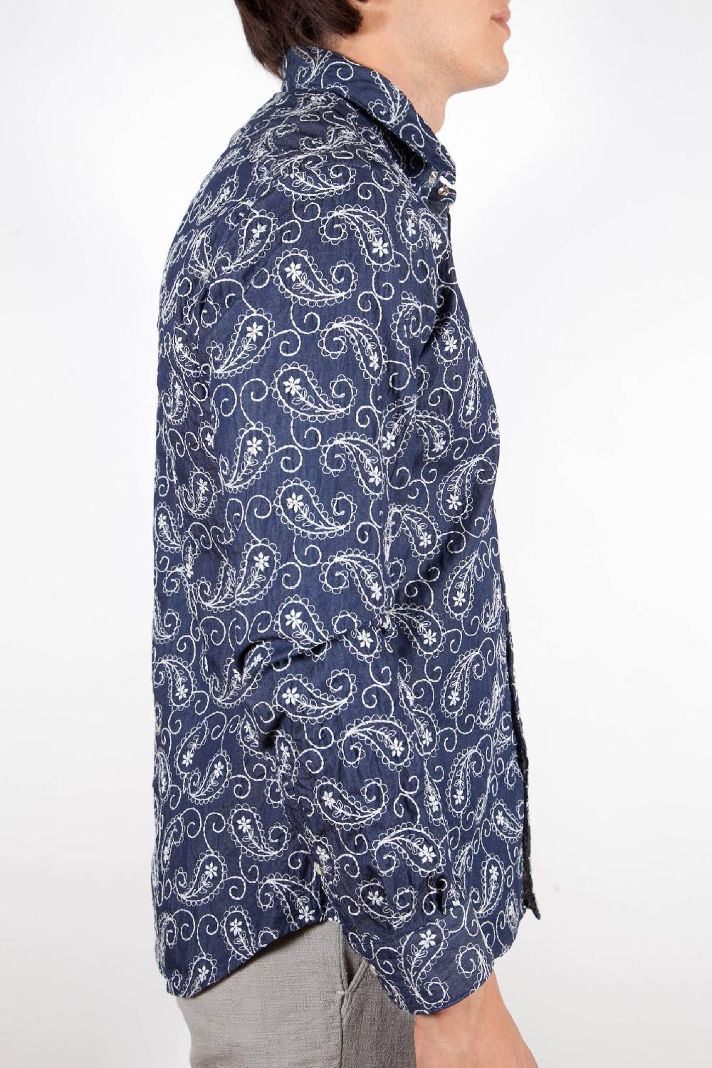 Poggianti Camicia Denim con Ricami 421-01 Nuovo