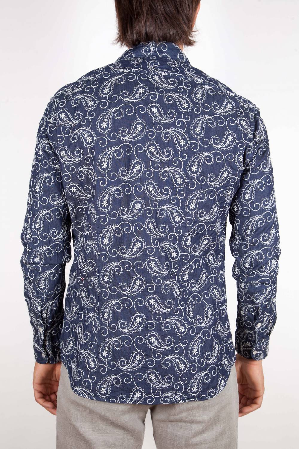 Poggianti Camicia Denim con Ricami 421-01 Nuovo