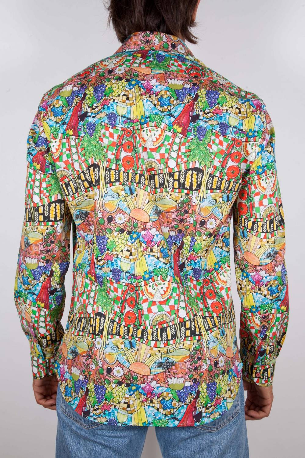 Poggianti Camicia Fantasia Collo Italiano 442-01 Qualità