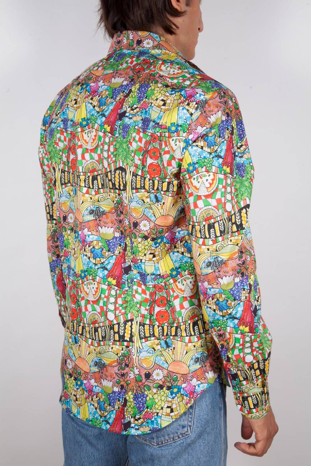 Poggianti Camicia Fantasia Collo Italiano 442-01 Qualità