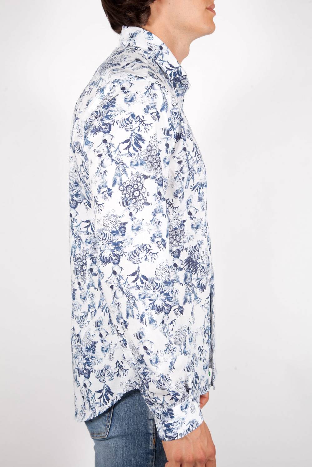Poggianti Camicia Fantasia Collo Francese 347-01 Spedizione Gratuita