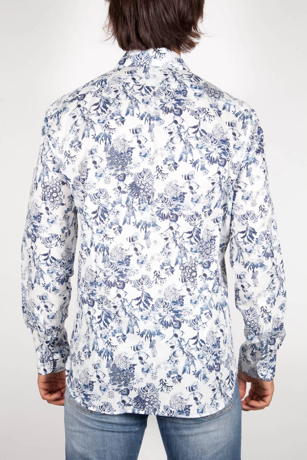 Poggianti Camicia Fantasia Collo Francese 347-01 Spedizione Gratuita