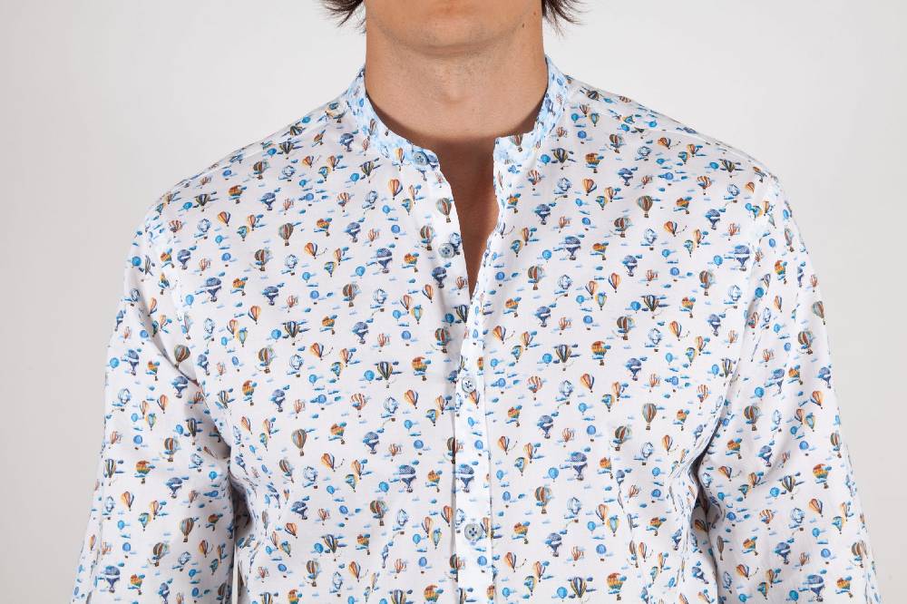 Poggianti Camicia Fantasia Collo coreano 316-01 Soddisfazione Garantita
