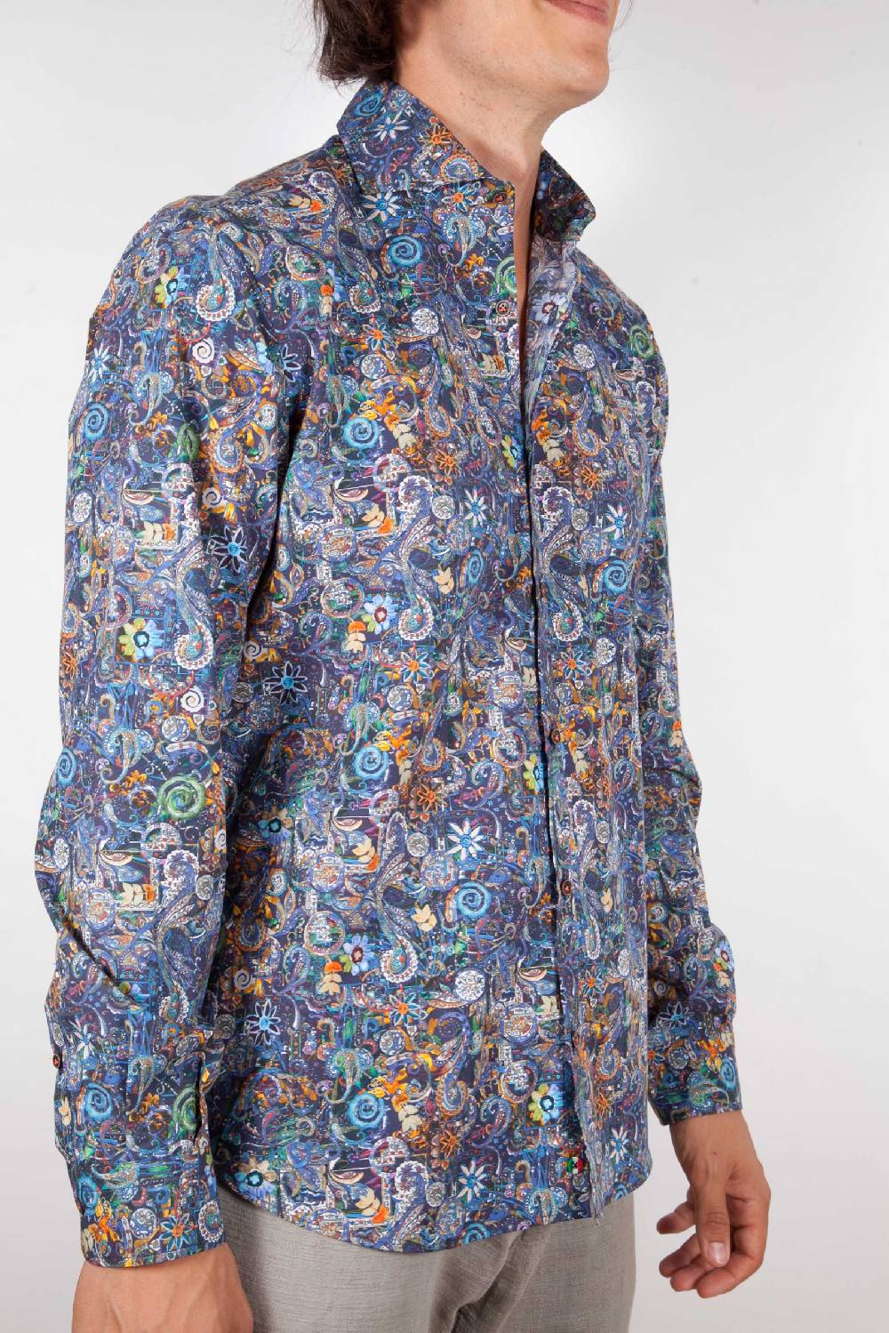 Poggianti Camicia Fantasia Collo Morbido Multicolor Acquista Ora