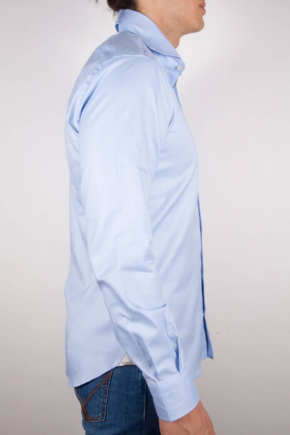 Poggianti Camicia Celeste Oxford Collo Francese C06-2 Promozione Limitata