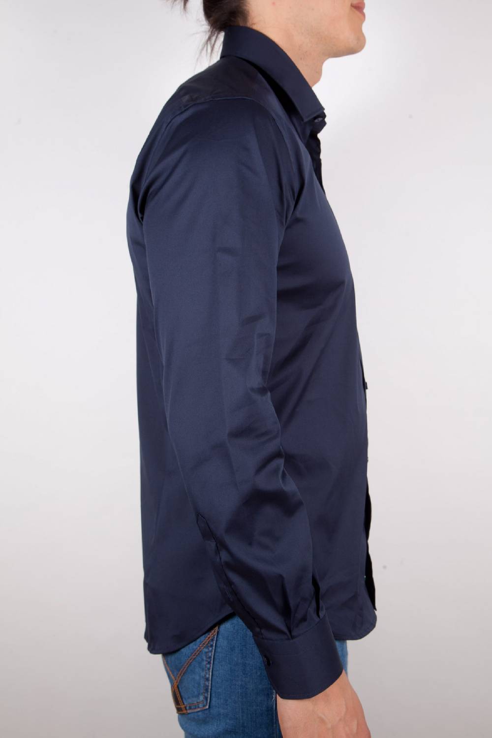 Poggianti Camicia Blu Popeline Collo Italiano C01-5 Shopping Online