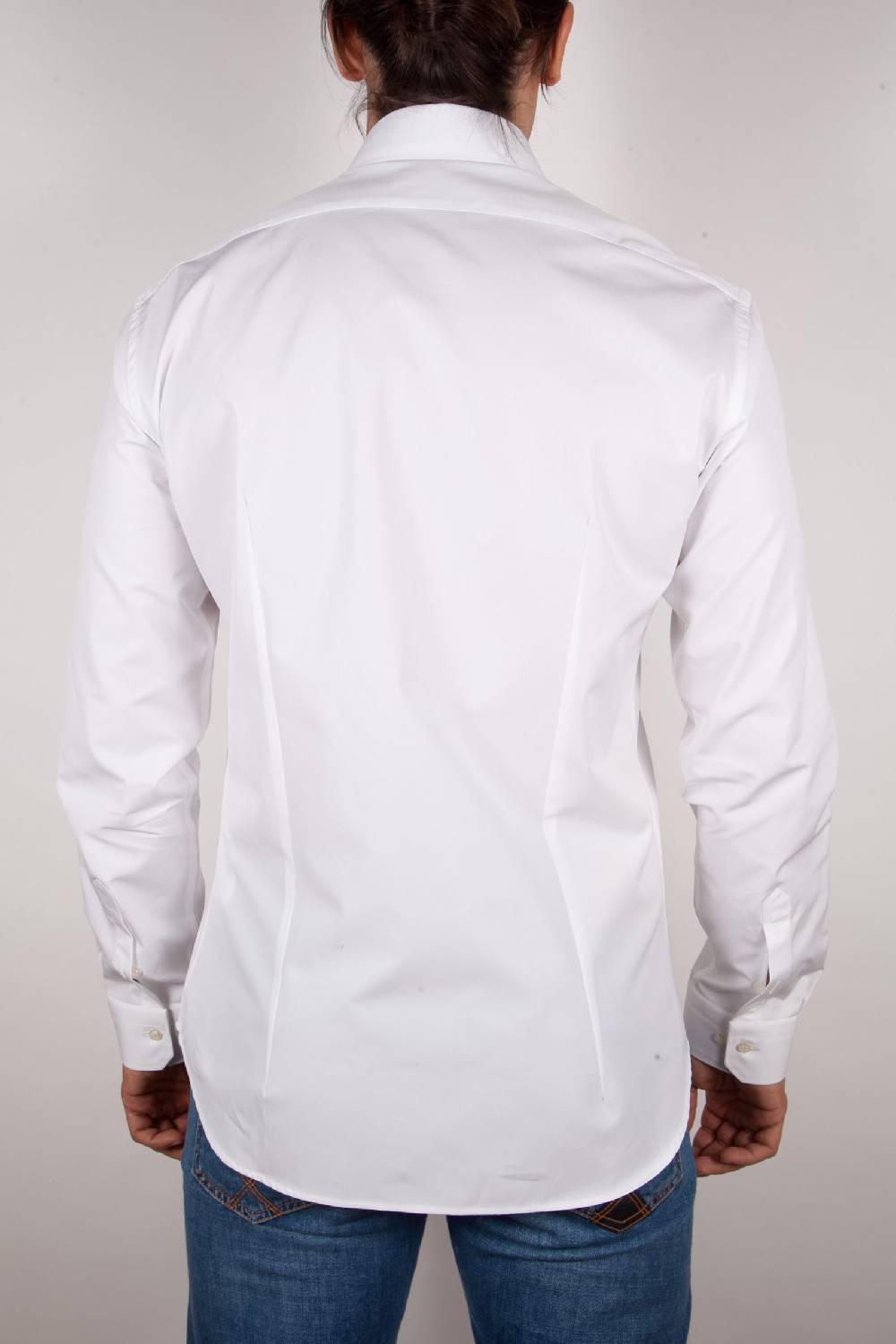 Poggianti Camicia Bianca Popeline Collo Italiano C01-1 Prezzo Ridotto