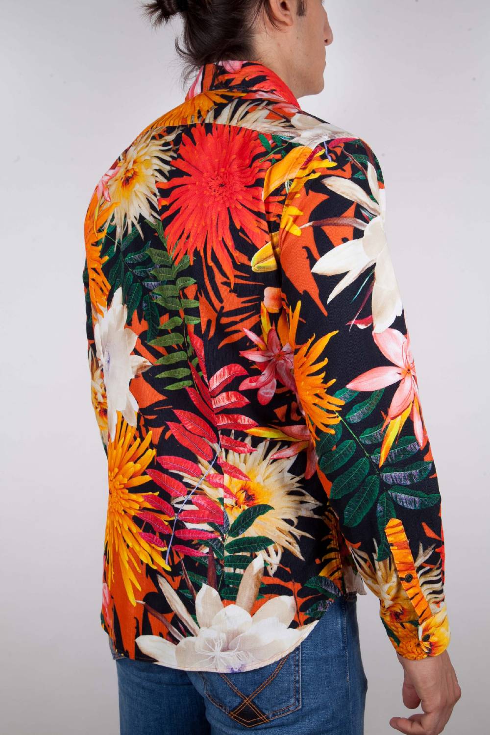 Poggianti Camicia Fantasia Collo Francese Sottocosto