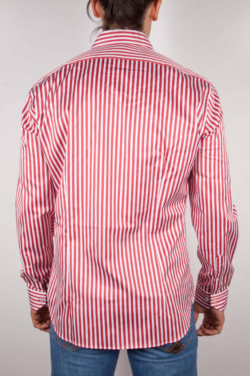 Poggianti Camicia Righe Rossa-Bianca Presa
