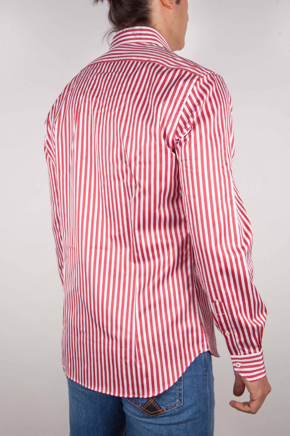 Poggianti Camicia Righe Rossa-Bianca Presa