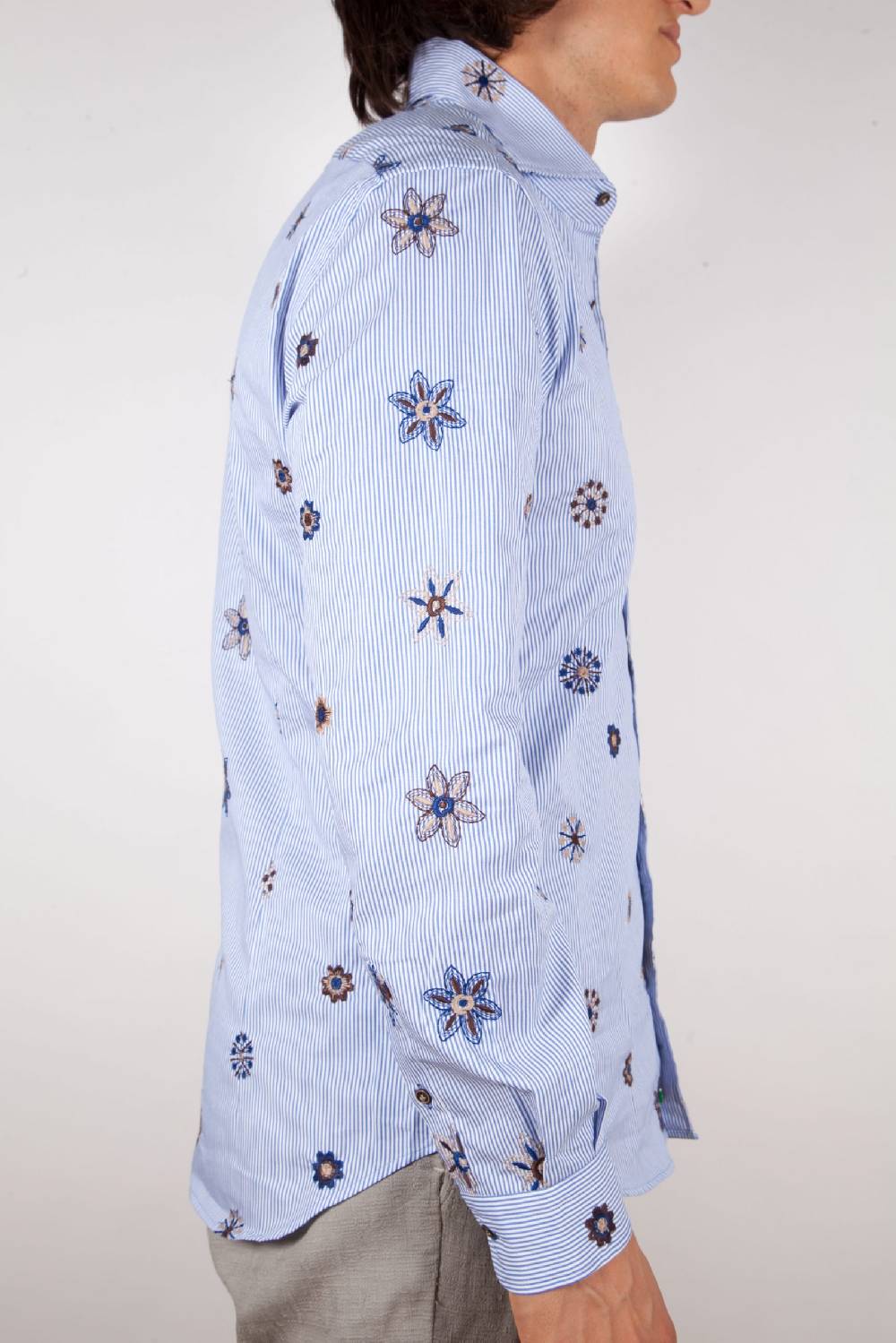 Poggianti Camicia Fantasia Collo Morbido Ricamo Outlet