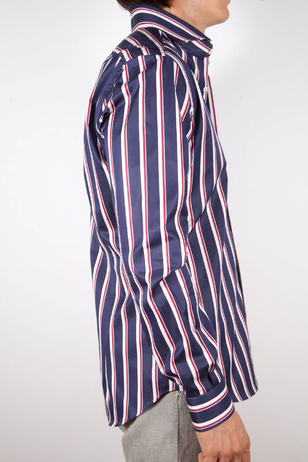 Poggianti Camicia Righe Blu-Bianca In Vendita