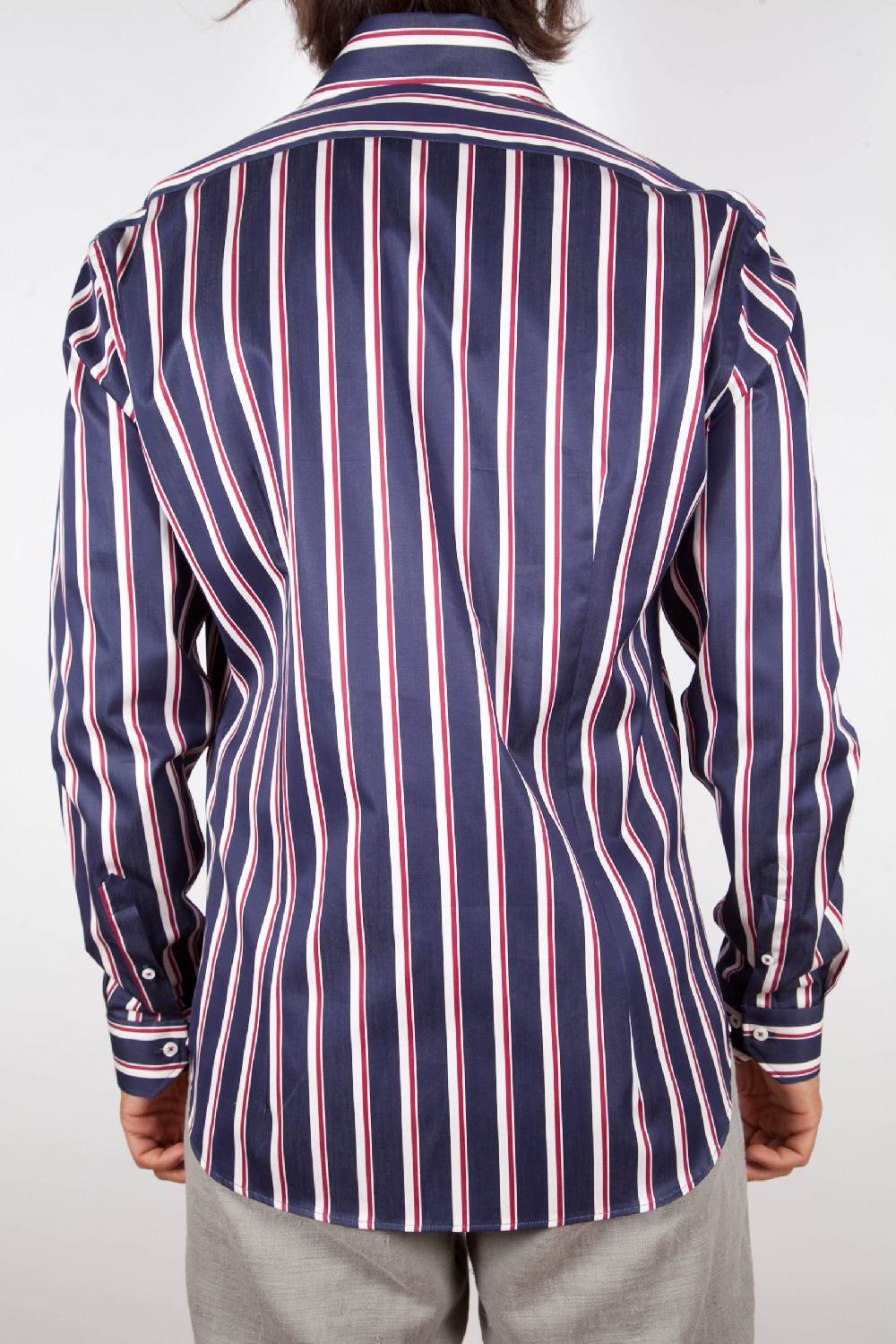 Poggianti Camicia Righe Blu-Bianca In Vendita