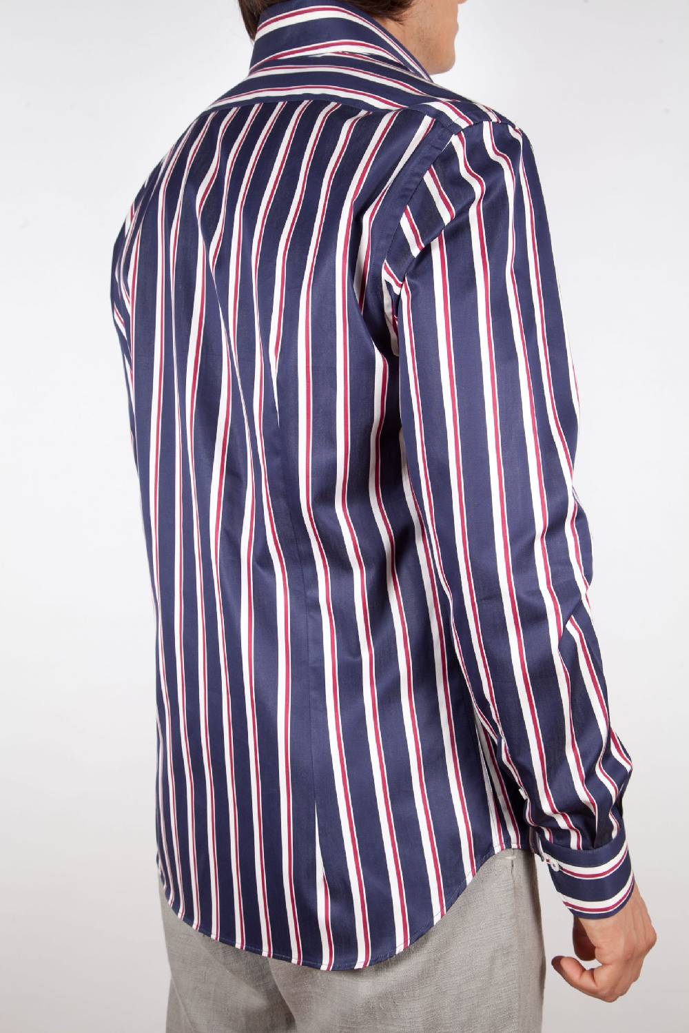 Poggianti Camicia Righe Blu-Bianca In Vendita
