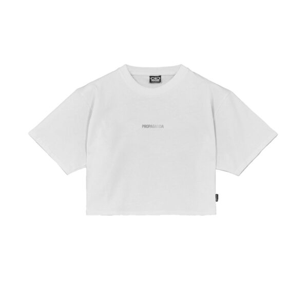 Propaganda Silver Leaf Ribs Croptop Tee – White Hotsell