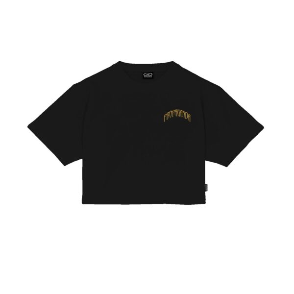 Propaganda Triangle Jaguar Croptop Tee – Black Vendita Economica