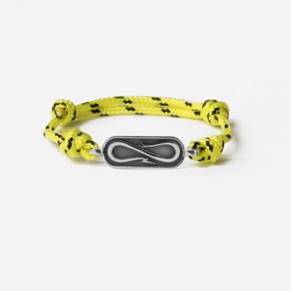Propaganda Bracciale in Corda Gialla con Targa Propaganda W/ Nove25 In Argento In Linea