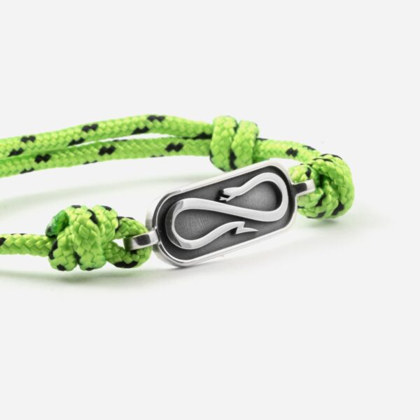 Propaganda Bracciale in Corda Verde con Targa Propaganda W/ Nove25 In Argento Qualità