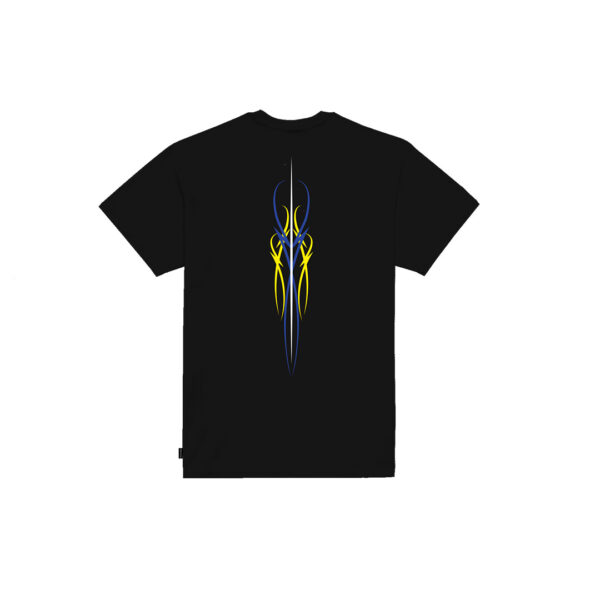 Propaganda Logo Pin Stripe Tee – Black Outlet