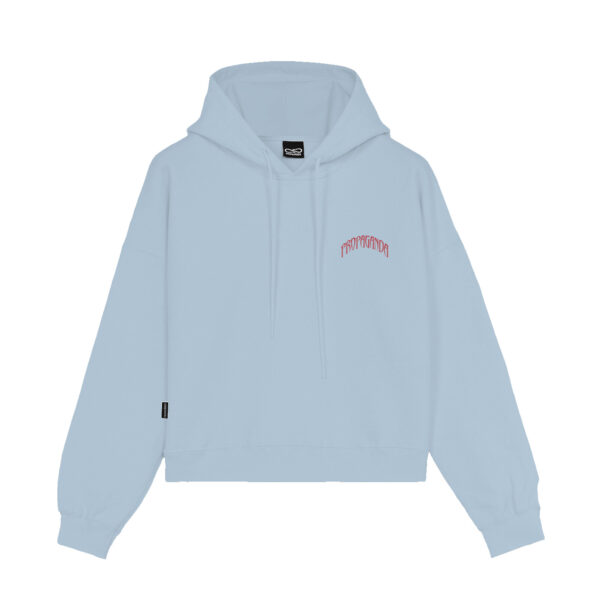 Propaganda Triangle Bengala Hoodie Crop Top – Sky In Vendita