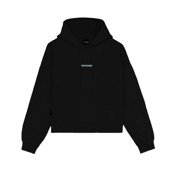 Propaganda Ribs Woman Crop Top Hoodie – Black Negozio