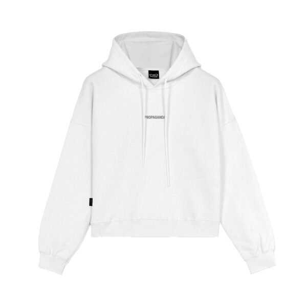 Propaganda Ribs Woman Crop Top Hoodie – White In Saldo