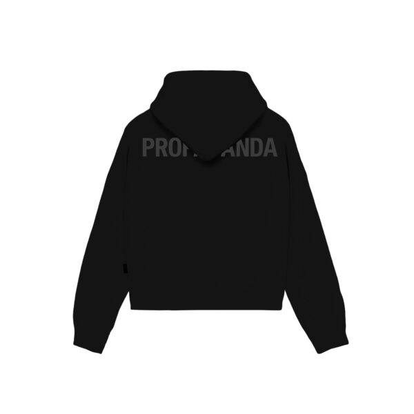 Propaganda Logo Woman Crop Top Hoodie – Black In Linea