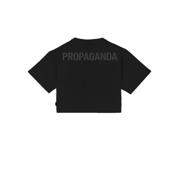 Propaganda Logo Woman Crop Top Tee – Black Qualità