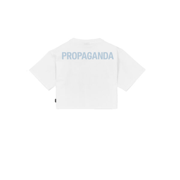 Propaganda Logo Woman Crop Top Tee – White Spedizione Gratuita