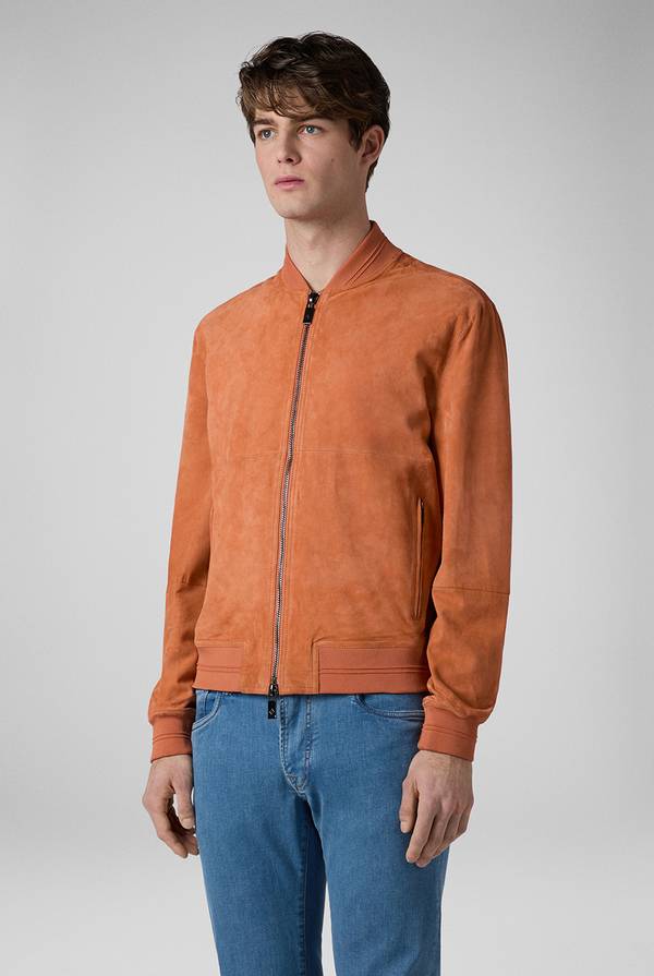 Pull Pal Zileri Bomber in suede color albicocca Sconto