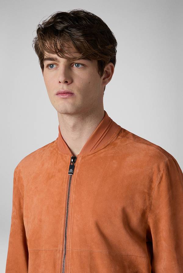 Pull Pal Zileri Bomber in suede color albicocca Sconto