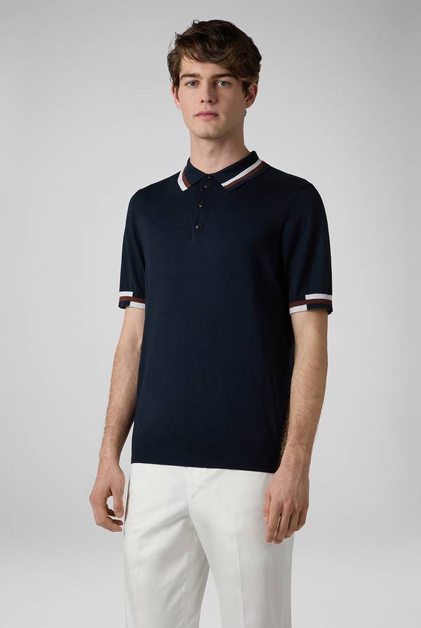 Pull Pal Zileri Polo in maglia con dettagli a contrasto In Vendita