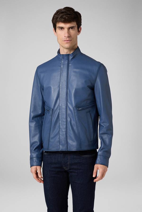 Pull Pal Zileri Biker in nappa color anice Prezzo Ridotto