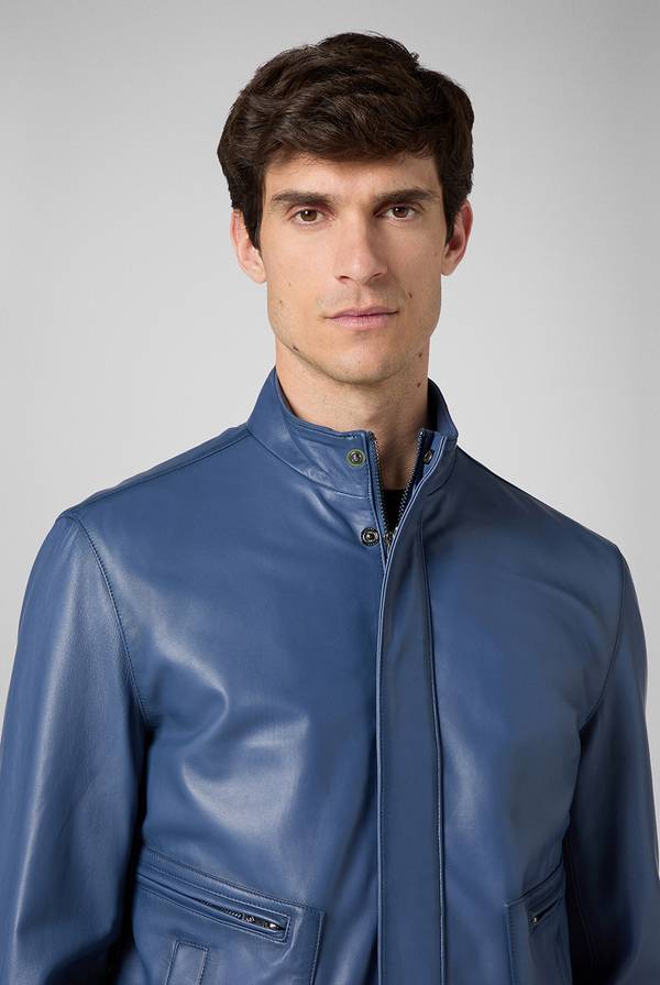Pull Pal Zileri Biker in nappa color anice Prezzo Ridotto