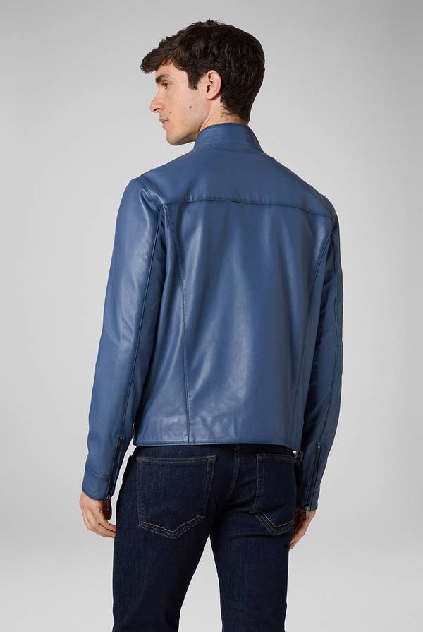 Pull Pal Zileri Biker in nappa color anice Prezzo Ridotto