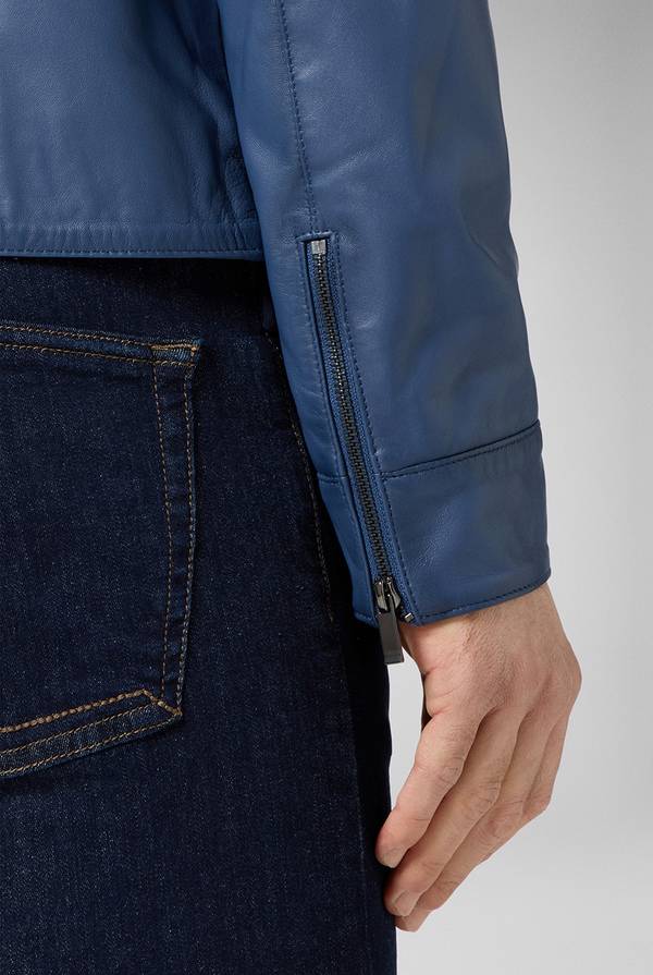 Pull Pal Zileri Biker in nappa color anice Prezzo Ridotto