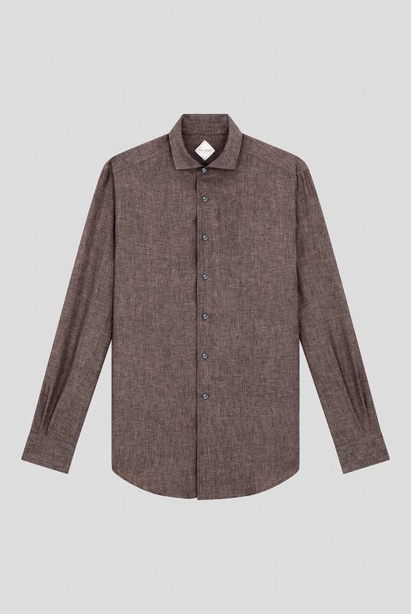Pull Pal Zileri Camicia in lino marrone Economico